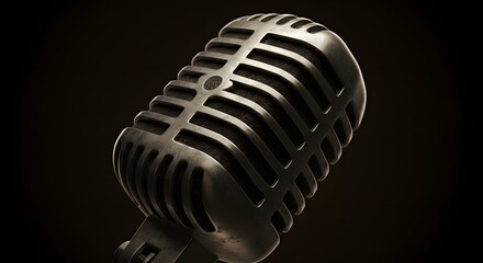 Vintage Microphone in Dark Setting