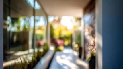 Obraz premium Modern House Entrance with Architectural Elegance and Natural Light