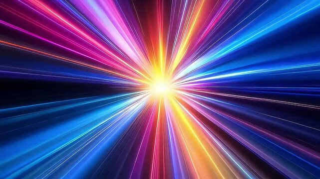 Colorful Abstract Warp Hyperspace jump speed Light Burst Background