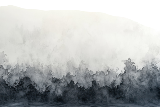 Abstract snowdrift texture a serene grayscale landscape with a soft white top transitioning to deep charcoal base perfect for winter on transparent background