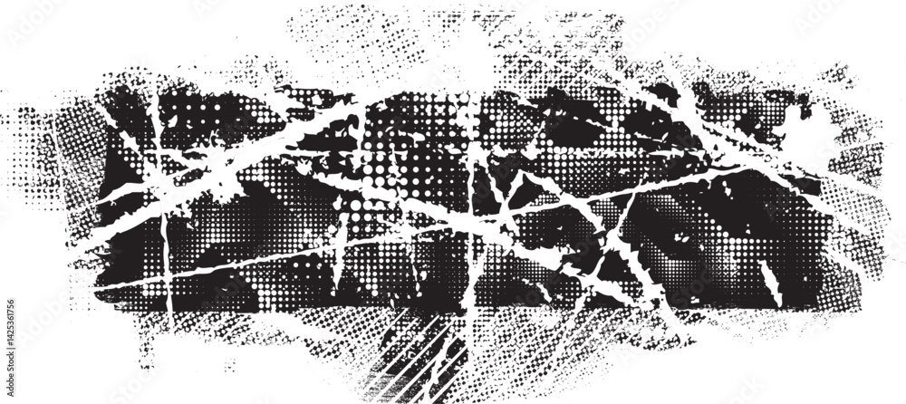 Aufkleber Grunge textured banner with rough edges. Speckled texture. Overlay grunge texture . Simply place texture over any object to create grunge effect . Banner with scratched surface for your design. 