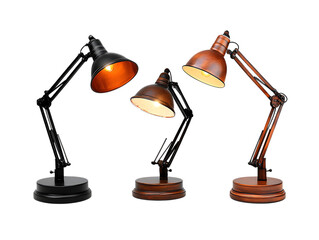 Minimalist desk lamp on wooden table 