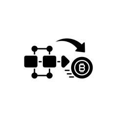 Digital Coin Being Mined from Blockchain with Arrow Symbolizing New Coins Being Created