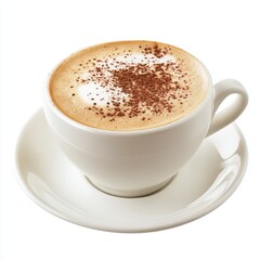 Obraz premium Hot cappuccino in white cup
