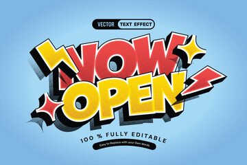 Comic Now Open Vector Text Effect