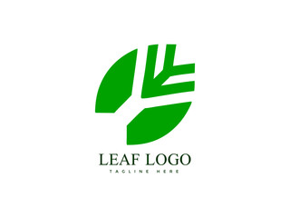 Nature Logo with Green Leaves ideal for branding, identity, web, print, apps, and modern professional use in creative business projects