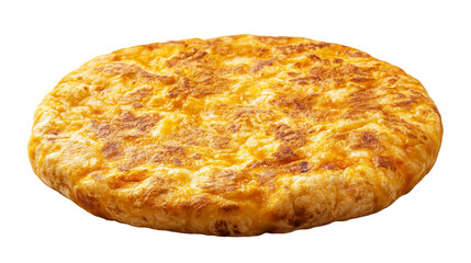 Golden Brown Crispy Round Flatbread on Transparent Background, PNG