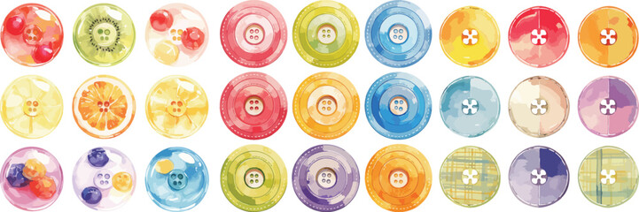 button watercolor clipart