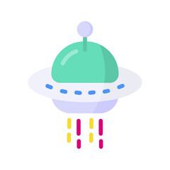 Space Ship icon vector image. Suitable for mobile apps, web apps and print media.