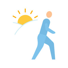 Sunrise Walk icon vector image. Suitable for mobile apps, web apps and print media.