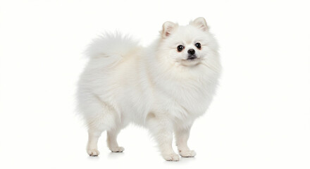 Obraz premium Standing White Dog Portrait on Isolated Background