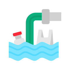 Water Pollution icon vector image. Suitable for mobile apps, web apps and print media.