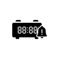 Digital Clock with Alarm Icon Representing Timekeeping Devices