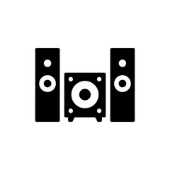 Home Theater System with Speakers Representing Multimedia Devices