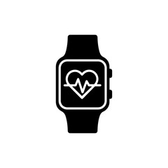 Smartwatch with heart rate icon symbolizing fitness tracking devices