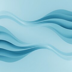 Elegant abstract wave layers background in calming light blue tones