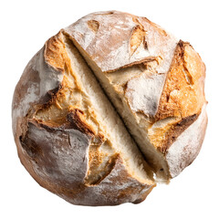 Loaf of Sliced Bread with Flour Dusting Isolated on White or Transparent Background