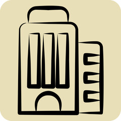 Icon Skyscraper. related to Civil Engineering symbol. hand drawn style. design editable