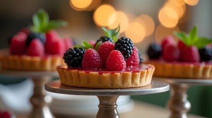 The best-selling and delicious dessert sweets on the table, set in an unusual background
