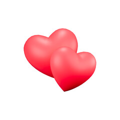 Overlapping Red Hearts