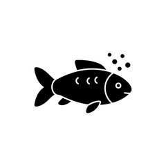 Fish Swimming Side View Filled Icon