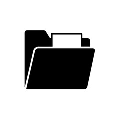 Open Folder with Paper Inside Icon Design