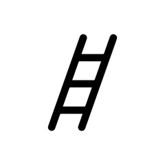 Ladder with Three Steps Tilted Flat Icon