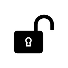 Open Lock Unsecured Minimal Black Icon