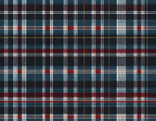 빨간색, 흰색, 짙은 청록색 등 다양한 색상이 섞인 체크 패턴