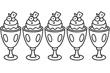 parfait line art stylish drawing for contemporary art