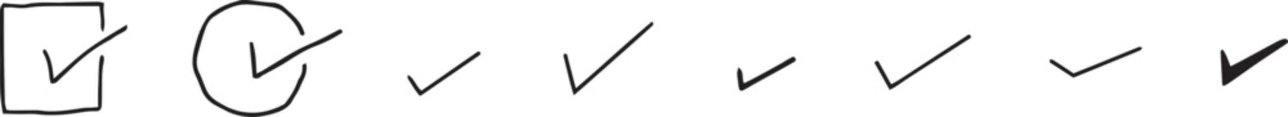 手書きチェック アイコン セット / Check Mark Icons – OK・完了・確認のシンボル