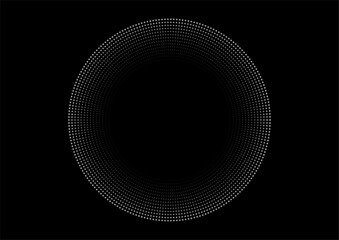 Vector Round Dot Pattern Frame And Background With Gradation Effect And Text Space. 