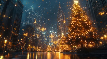 Metropolitan Holiday Glow: An Urban Celebration of Christmas Magic in the City