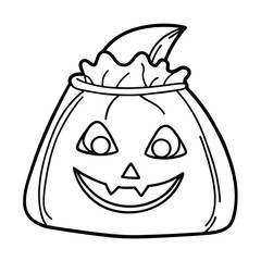 halloween trick or treat bag on white background 