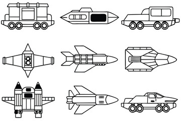 megatransporter pri line art mechanical transport blueprint style