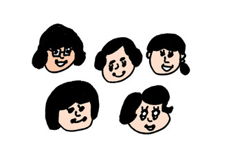 女性の顔セット