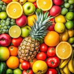 Colorful fruit and vegetable display