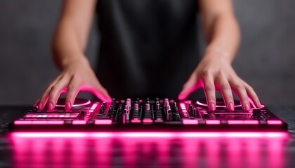 DJ mixing music, studio session