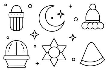 midnight line art mystical owl in silent flight