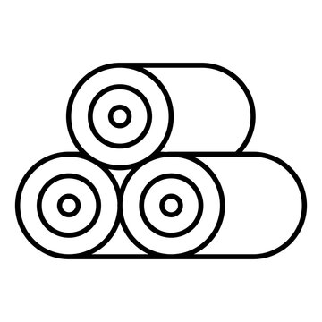 recommend clip art: Rolls of hay thin line icon, wheat production concept. Vector graphics. Three rolls of wheat, plant sign on white background, linear style for mobile or design.