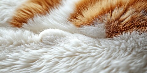 Obraz premium Soft Cat Fur Texture Closeup: White and Orange Patches