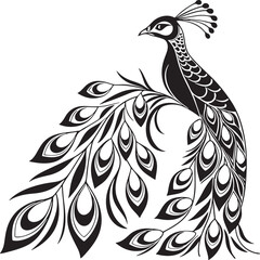 Fototapeta premium Chukar Partridge bird silhouette vector Illustration