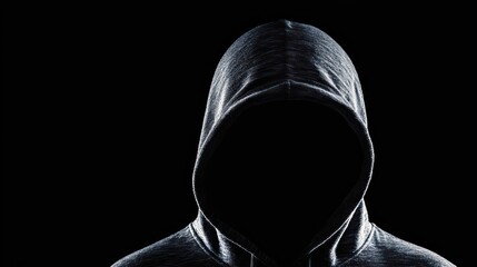 Mysterious Silhouette: A Hooded Figure in Shadow
