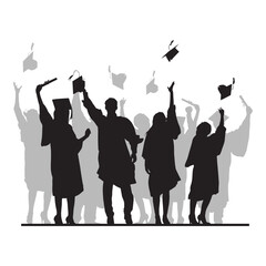 Graduation Silhouette Illustration