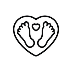 Black line icon for footprint