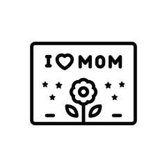 Black line icon for card