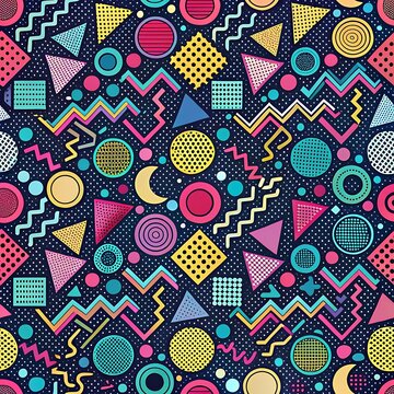 Colorful pattern of shapes and circles