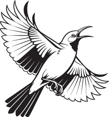 Naklejka premium Crimson Sunbird silhouette vector illustration