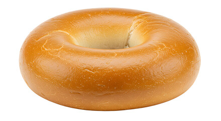 Golden brown bagel on white background ready for your favorite toppings