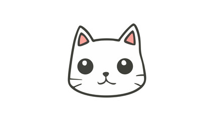 Minimal Smiling Cat Face